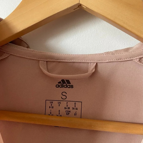 Adidas Climalite Thin Hooded Zip Up Jacket Nude Beige Sz  Small - Picture 4 of 5